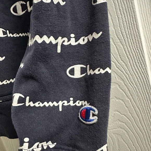 Champion All Over Print Hoodie Size Medium - Picture 3 of 9